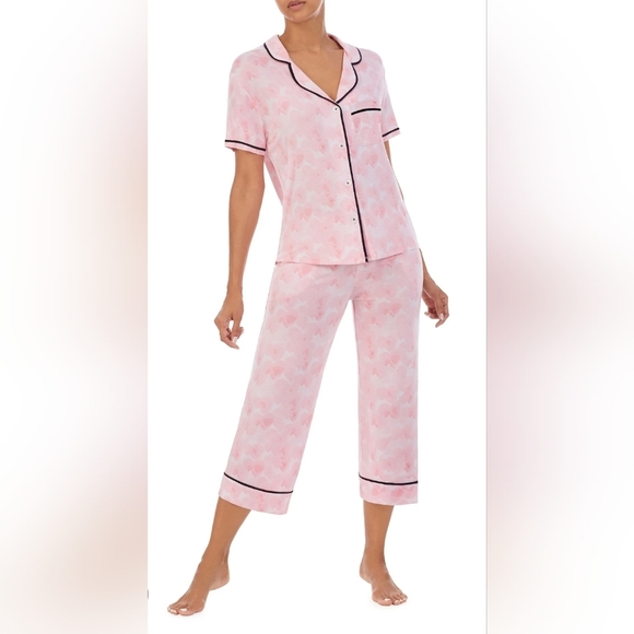 Room Service Women's Pink Capri Pajama Set Size Small - Picture 1 of 8